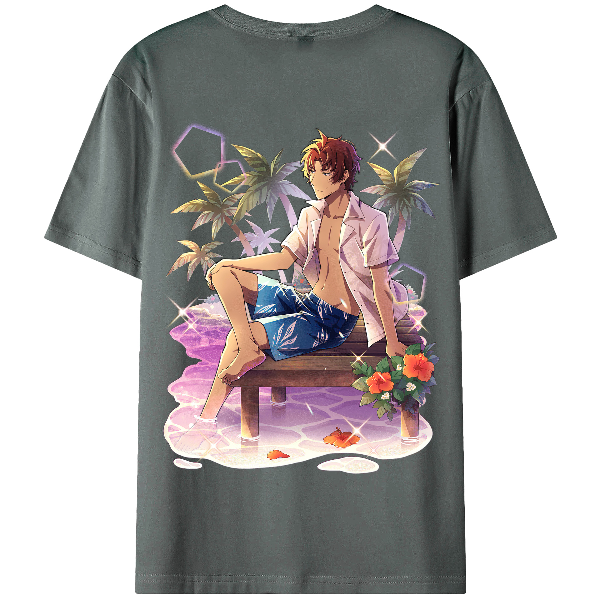 （画像用） 文豪ストレイドッグス Bungo Stray Dogs 綿100％半袖Tシャツ（背面プリント）